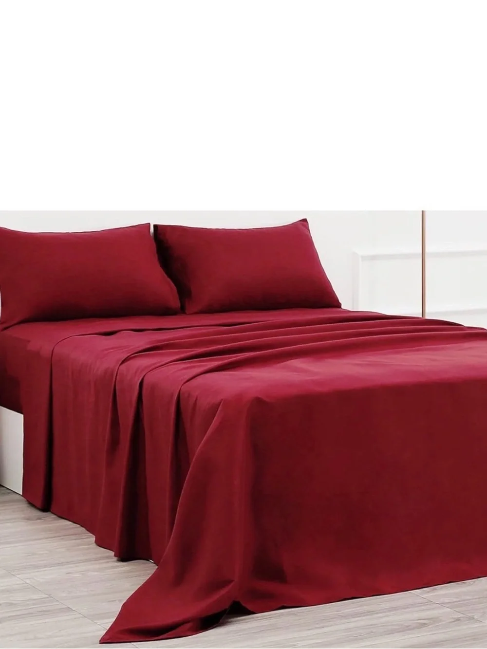 Best Season 400 Thread Count Cotton Twin Size Sheet Set (Burgundy Color) 3 Piece